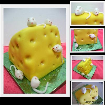 Cheese and mice cake - Cake by Veenas Art of Cakes 