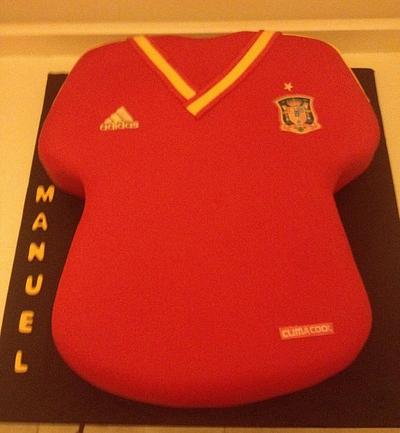 Spanish Football Jersey  - Cake by icedtouchcakes