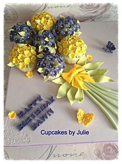 Primrose Cupcake Bouquet Board - Cake by Cupcakes By Julie