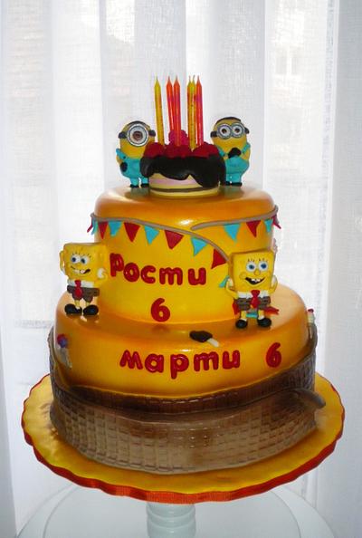 Spongebob and minions cake - Cake by Rositsa Lipovanska