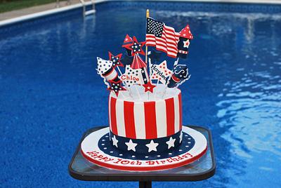 Patriotic Birthday Cake - Cake by RedHeadCakes