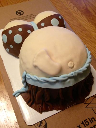 Pregnant Belly Baby Shower Cake - Cake by Stephanie 