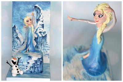 frozen elsa & olaf hand painted cake - Cake by Cakey Bakes Cakes 