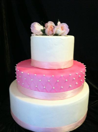 Pink wedding cake  - Cake by Lisa Zaehler-  Z Kitchen Zink Cakes