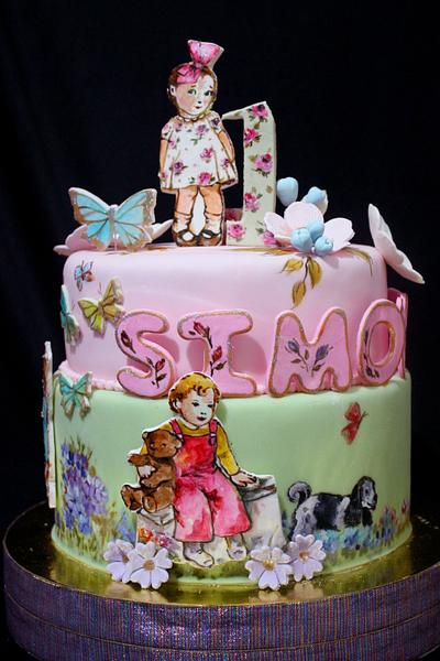 Vintage Dick and Jane Birthday Cake - Cake by Mucchio di Bella