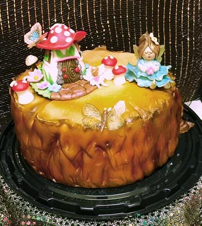 Fairy on a Tree Stump celebrating birthday - Cake by Fun Fiesta Cakes  