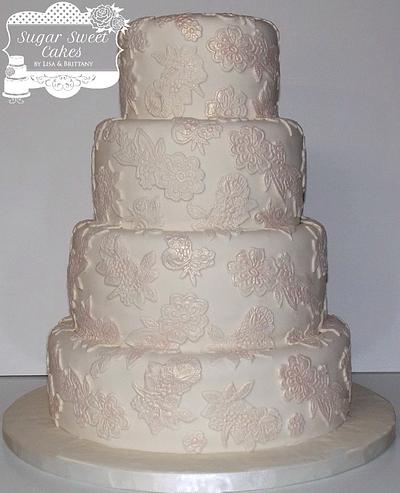 Vintage Lace Wedding - Cake by Sugar Sweet Cakes