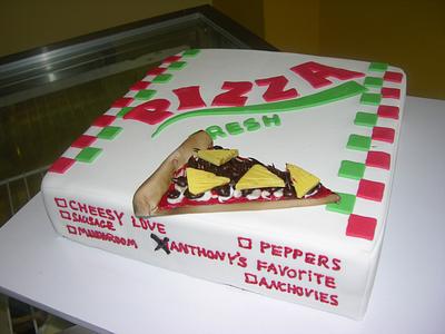 Cake That Looks Like A Pizza Box - Cake by Leo Sciancalepore