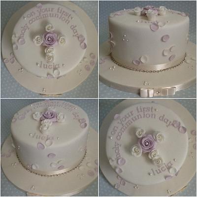 First communion roses cake - Cake by K Cakes