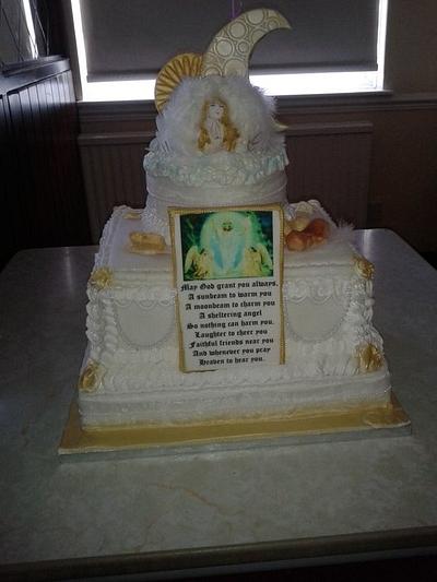 christening cake   - Cake by mick