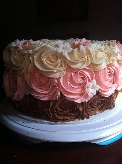Neapolitan Rosette Cake - Cake by Jessica