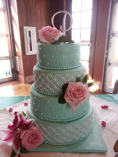 Tiffany Blue Wedding Cake - Cake by Kassie Smith