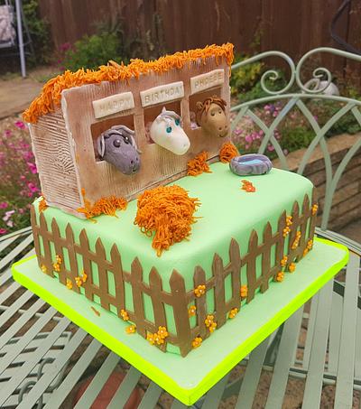 Horses in their stable  - Cake by Dawn Wells