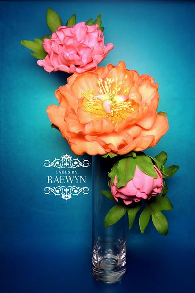 Open Peony and Buds - Cake by Raewyn Read Cake Design
