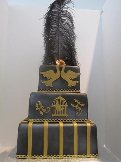 Black and Gold Wedding Cake - Cake by thecakepantry