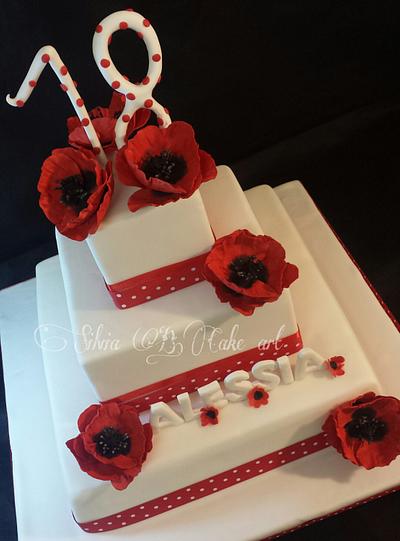 Red poppies cake - Cake by silvia B.cake art