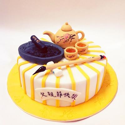 Tea And Calligraphy - Cake by Amy Teoh