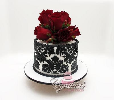 Damask cake - Cake by Cynthia Jones