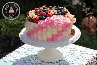 Ombre Fresh Garden Fruit Cake - Cake by Tynka