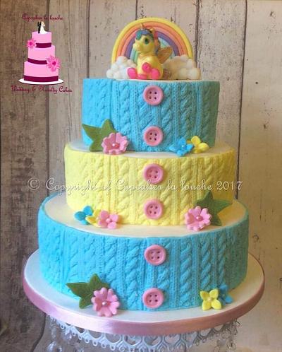 Unicorn knit effect cake - Cake by Cupcakes la louche wedding & novelty cakes