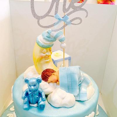 1st birthday baby boy  - Cake by Tiers of joy 