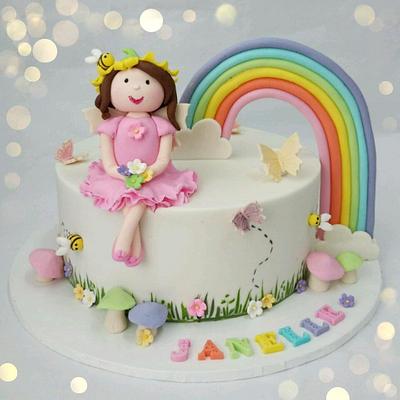 Rainbow & Garden fairy cake - Cake by Michelle Chan