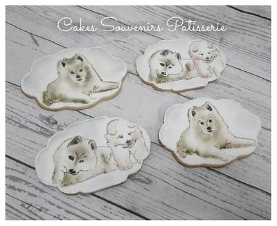 Samoyed dog cookies - Cake by Claudia Smichowski