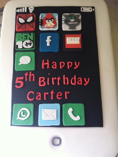 Iphone cake ......with hand made apps  - Cake by melinda 
