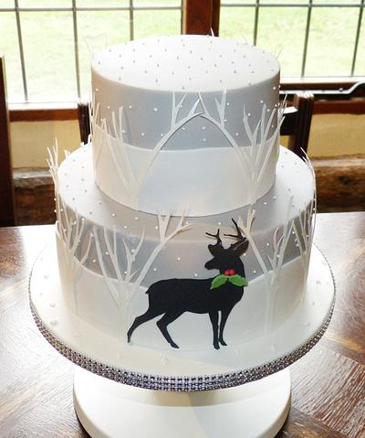 Winter Woodland Stag cake - Cake by Angel Cake Design