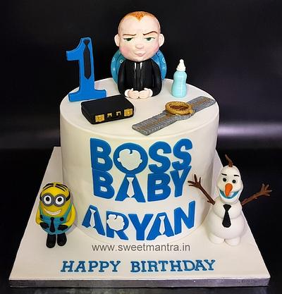 Boss Baby cake with logo - Cake by Sweet Mantra Customized cake studio Pune