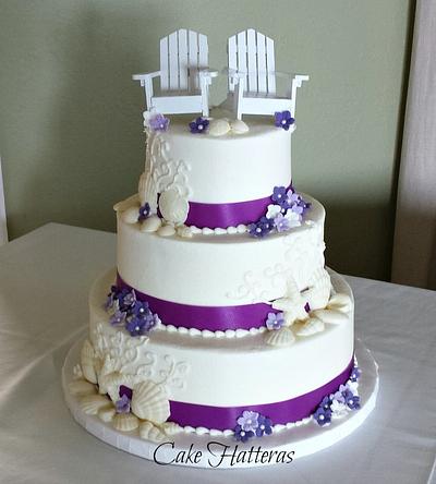New Years Eve Beach Wedding Cake - Cake by Donna Tokazowski- Cake Hatteras, Martinsburg WV