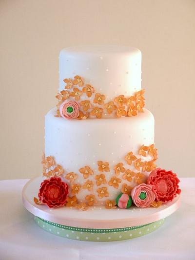Hydrangea Wedding Cake and Buffet! - Cake by Natalie King