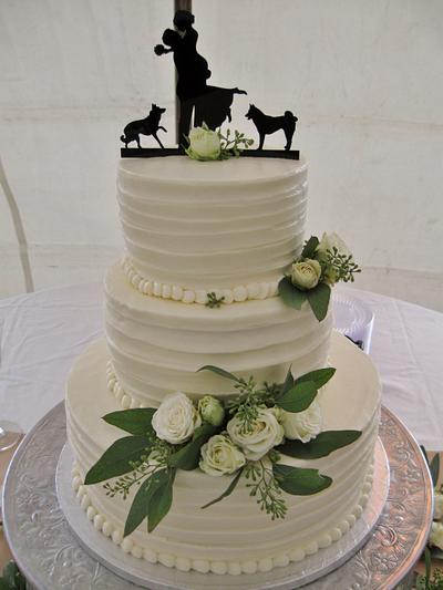 Elegant white Buttercream wedding cake - Cake by Nancys Fancys Cakes & Catering (Nancy Goolsby)