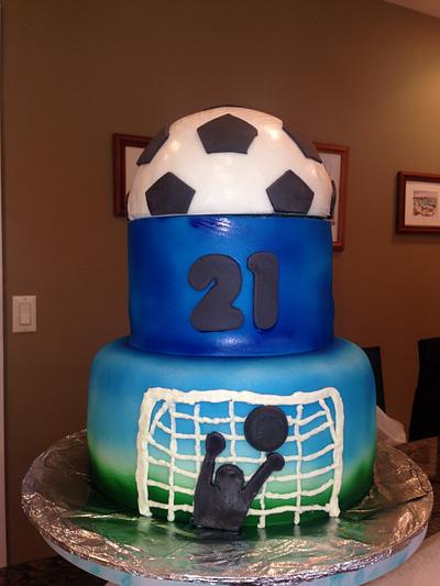 21st Soccer Birthday - Cake by Megan