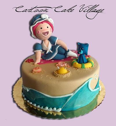 Liludori on the beach - Cake by Eliana Cardone - Cartoon Cake Village