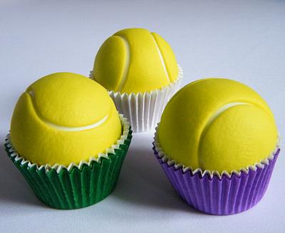 Anyone for tennis? (cupcakes) - Cake by Mandy's Sugarcraft