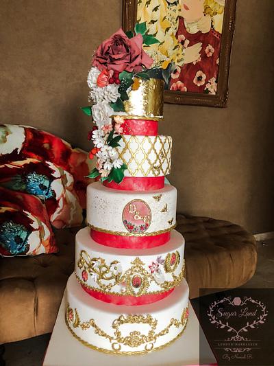 Beautiful floral Wedding Cake - Cake by Sugar Land By Naoual 