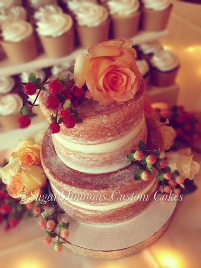 Bare/Naked Mini Fall Wedding Cake - Cake by SugarMommas Custom Cakes
