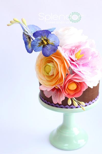 Vibrant Wafer Paper Posy - Cake by Ellen Redmond@Splendor Cakes