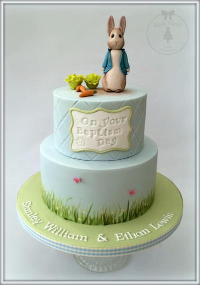 Peter Rabbit Baptism Cake  - Cake by Kirsty 