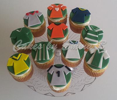 Football Shirt Cupcakes - Cake by CakesByEmmaB