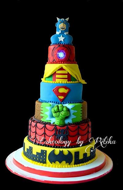 All Superheros in one - Cake by Ritika Sanghvi