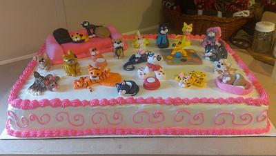 Cool Crazy Cats---1/2 Sheet Cake - Cake by Bronecia (custom cakes)
