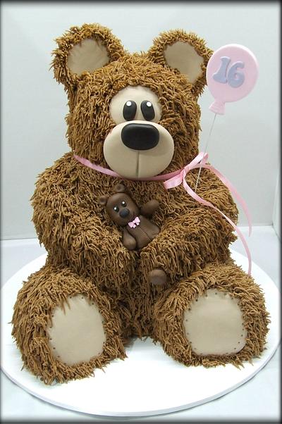 Brown Shaggy Bear - Cake by Cake A Chance On Belinda