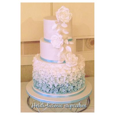 Blue ombré ruffle cake - Cake by HeidiliciousCupcakes 