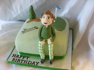The happy Golfer - Cake by Chloe Goodship