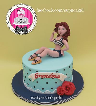 1950's pin-up inspired cake - Cake by Danielle Lechuga