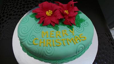Poinsetta Christmas cake - Cake by JudeCreations