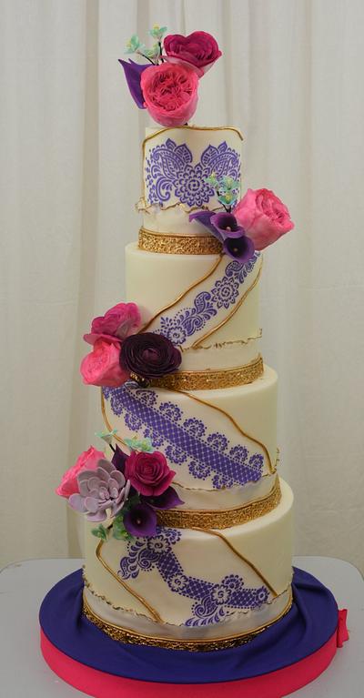 Purple and Pink Wedding Cake - Cake by Sugarpixy