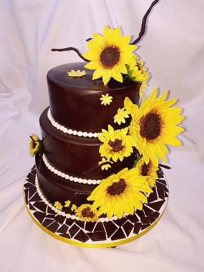 wedding chocolate with sunflowers - Cake by Kaliss